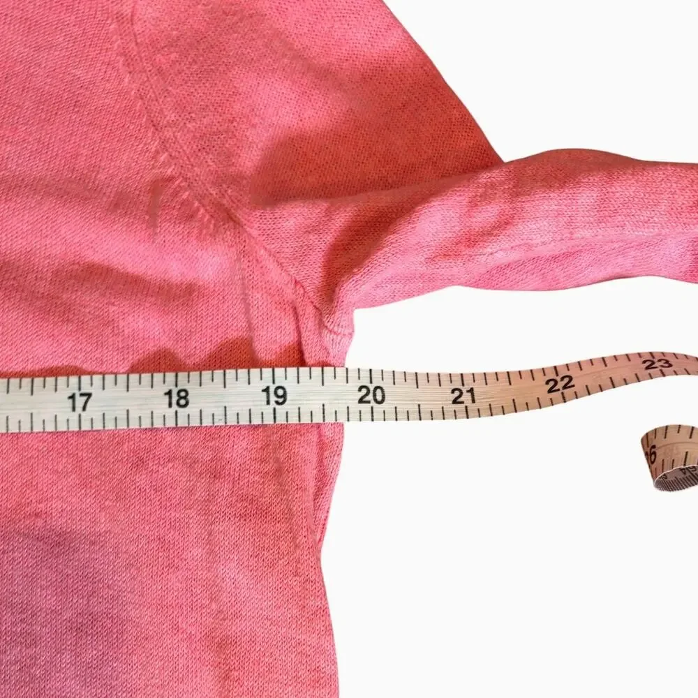 J.Crew Women's Pink 100% Linen Lightweight Knit Sweater Size XS Oversized